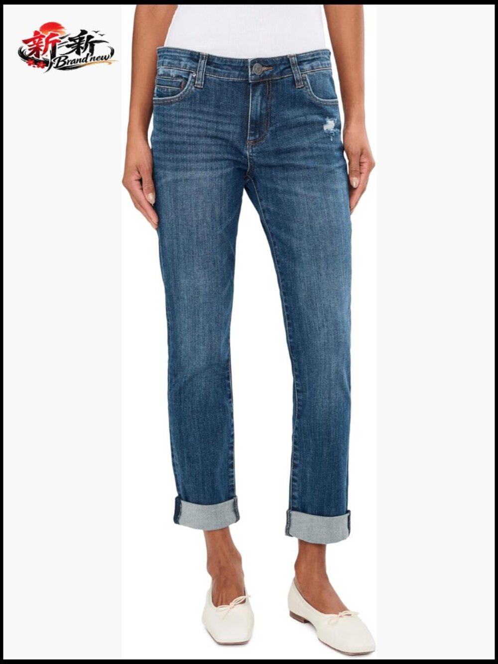 Relaxed Fit Boyfriend Jeans With Cuffed Hems